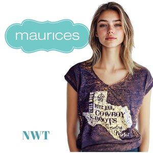 🆕 NWT MAURICES PURPLE T-SHIRT